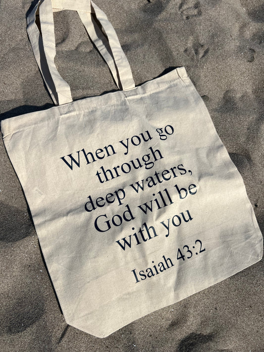 Sand Isaiah 43:2 Tote Bag