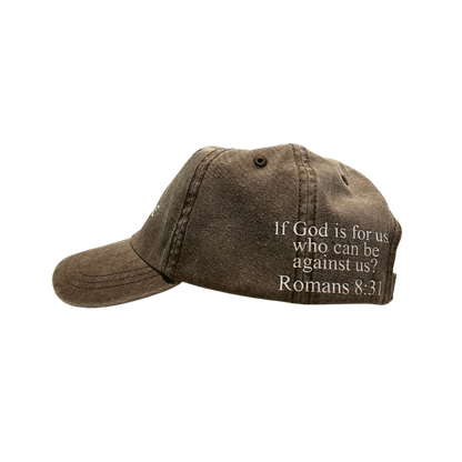Romans 8:31 Brown Light-Wash Cap