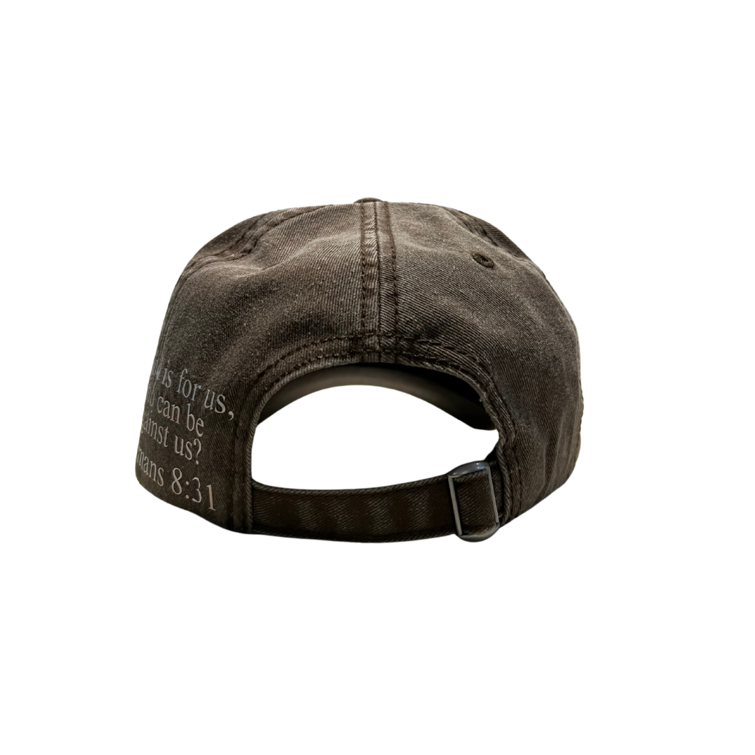 Romans 8:31 Brown Light-Wash Cap
