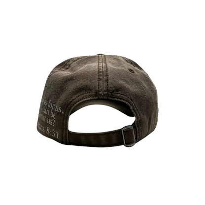 Romans 8:31 Brown Light-Wash Cap