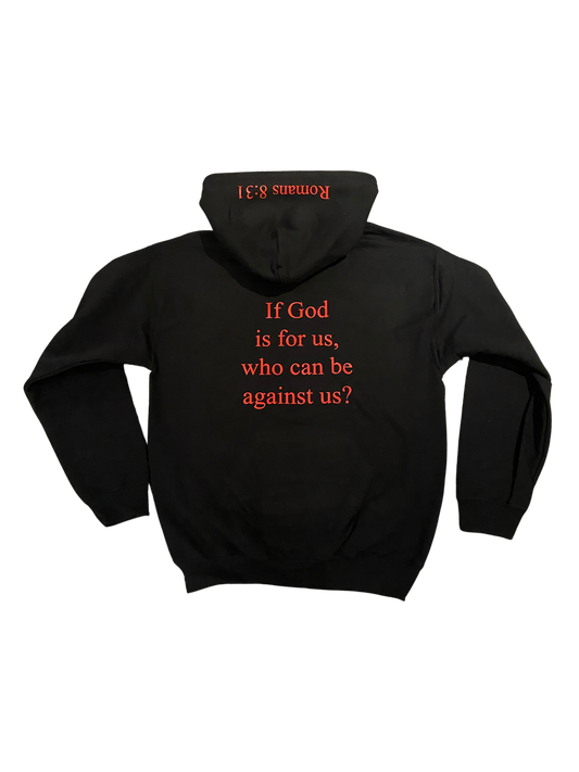 Romans 8:31 Black Hoodie